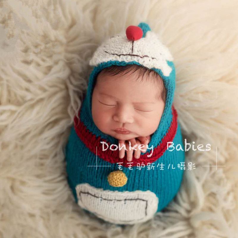 ★6971.新生兒網紅版攝影道具卡通動物造型帶帽睡袋嬰兒寫真拍照道具服裝