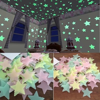 100 件 glow In The Dark Stars glow 牆貼星星夜光夜光貼紙