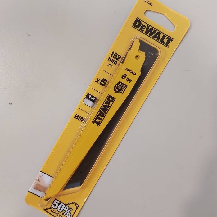 小7仔 DEWALT 得偉 DT2359-QZ 軍刀鋸 6" 152mm 軍刀鋸片 DWAR656 單隻裸裝 一卡5隻裝