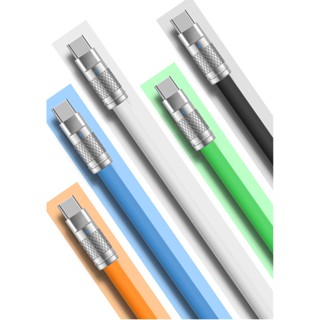 適用於 iPhone Android 的最大 120W 快速充電電纜金屬鋅合金液態矽膠 Micro USB Type-C