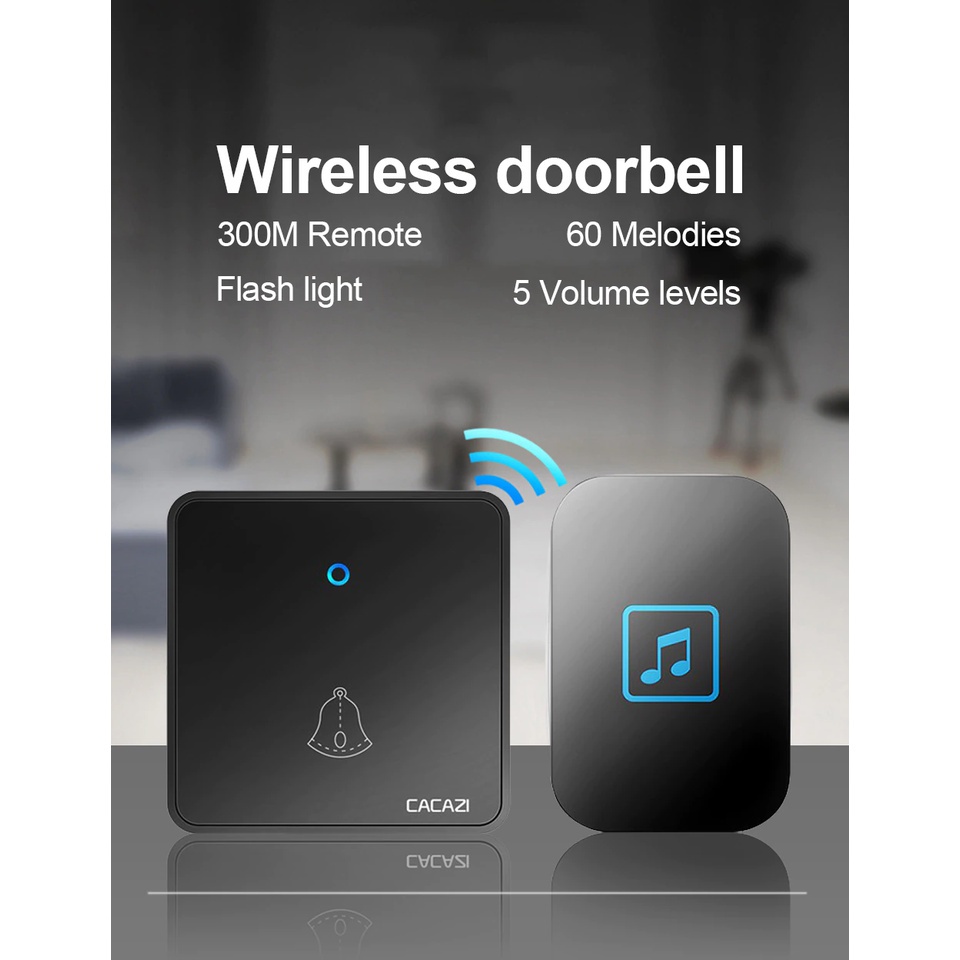 CACAZI FA86 Self-powered Waterproof Wireless Doorbell Home