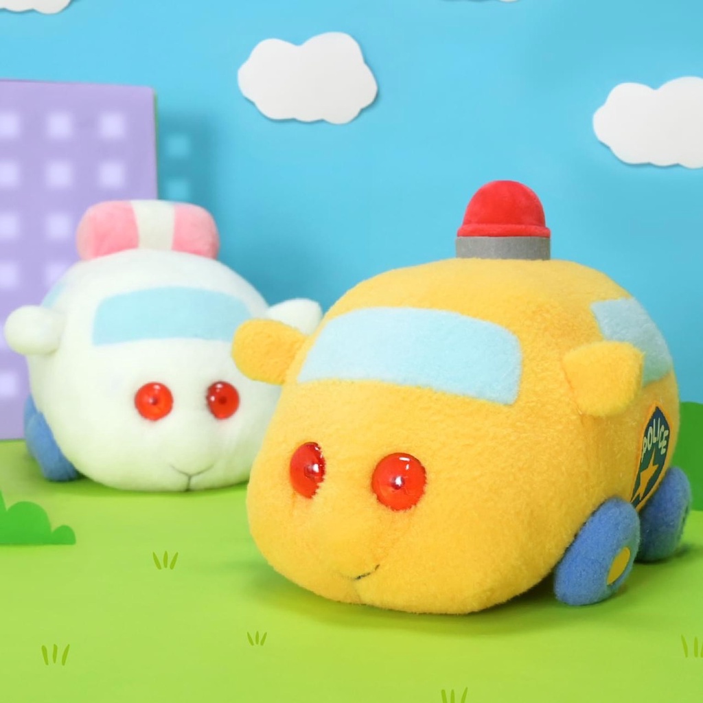 天竺鼠車車娃娃 正版 巡警車車 救護車車 絨毛娃娃 玩具玩偶 生日禮物聖誕交換禮物