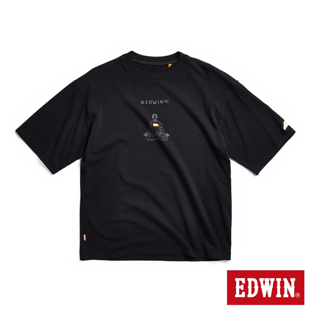 EDWIN 橘標 我EDWIN啦短袖T恤(黑色)-男款