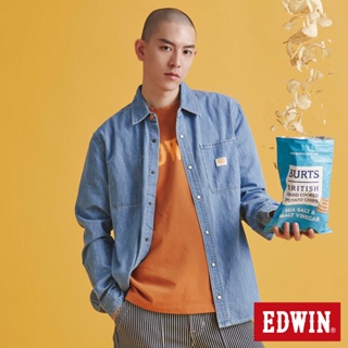 EDWIN 橘標 基本LOGO短袖T恤(黃褐色)-男款