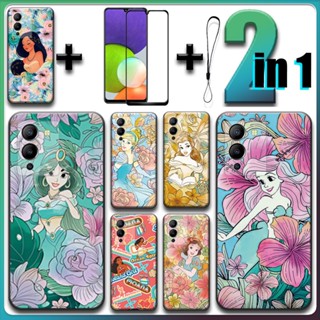 2 合 1 適用於 Infinix Note 12 G96 手機殼帶鋼化玻璃陶瓷螢幕保護膜公主