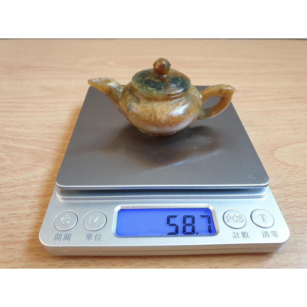 天然玉石玉壺手把件掌中壺黃玉小玉壺袖珍迷你小玉壺玉石把玩件手把件擺飾品工藝品精雕藝品玲瓏精緻收藏玉壺茶壺小擺件