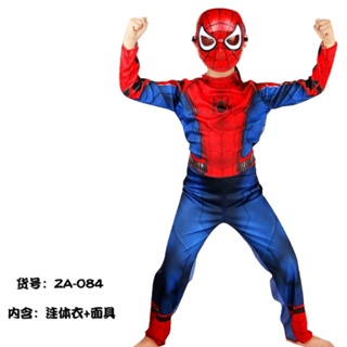 兒童造型蜘蛛人鋼鐵人服裝連身衣 表演服造型服附普通面具💥小比玩具💥
