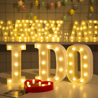 INS熱銷26個英文字母燈LED符號造型燈婚慶小夜燈生日求婚燈佈置道具 小夜燈裝飾燈