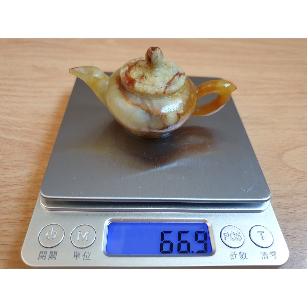 天然玉石玉壺手把件掌中壺黃玉小玉壺袖珍迷你小玉壺玉石把玩件手把件擺飾品工藝品精雕藝品玲瓏精緻收藏玉壺茶壺小擺件