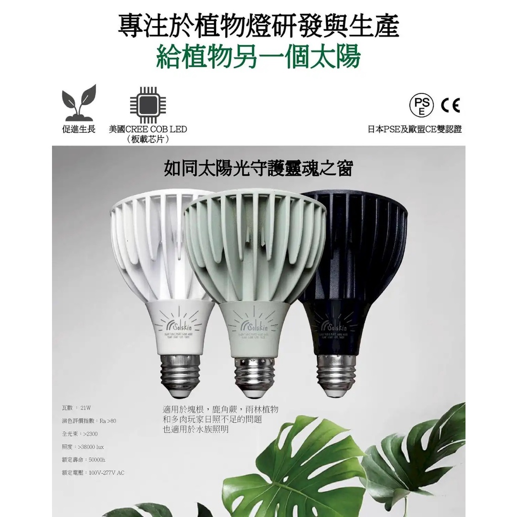 🎉領券免運🎊雙認證 Solskin 蔓生 LED植物生長燈 頂級植物燈 全光譜  植物燈 塊根 象牙宮 E26 E27