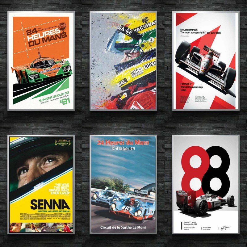 海報和版畫 Hot Ayrton Senna F1 Formula Mclaren World Champion 牆壁藝