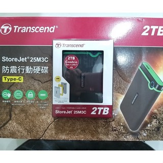 【築夢花世界】-COSTCO 好市多代購 創見 Transcend 2.5吋 TYPE C 2TB 防震行動硬碟