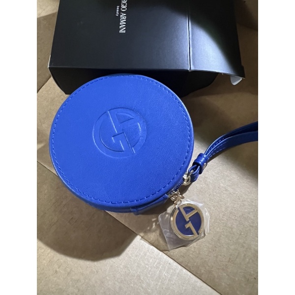 全新 專櫃 Giorgio Armani GA 圓形氣墊包 氣墊粉餅包 高訂氣墊包 極光藍 口紅包