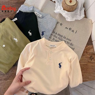 童裝 polo衫 長袖 男童 女童 秋季 韓版 純色 打底衫 寶寶上衣