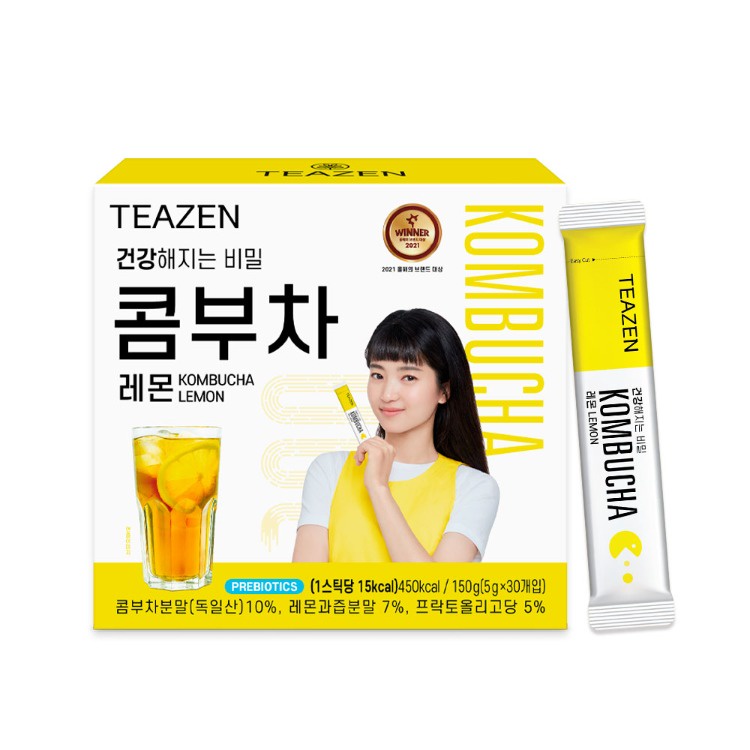 【首爾先生mrseoul】韓國 TEAZEN 康普茶 (檸檬味) 150g/30入 酵素飲