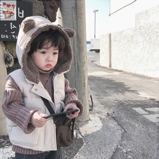男童背心馬甲寶寶連帽馬甲兒童棉馬甲秋冬款男童新款韓版女童外穿百搭外套
