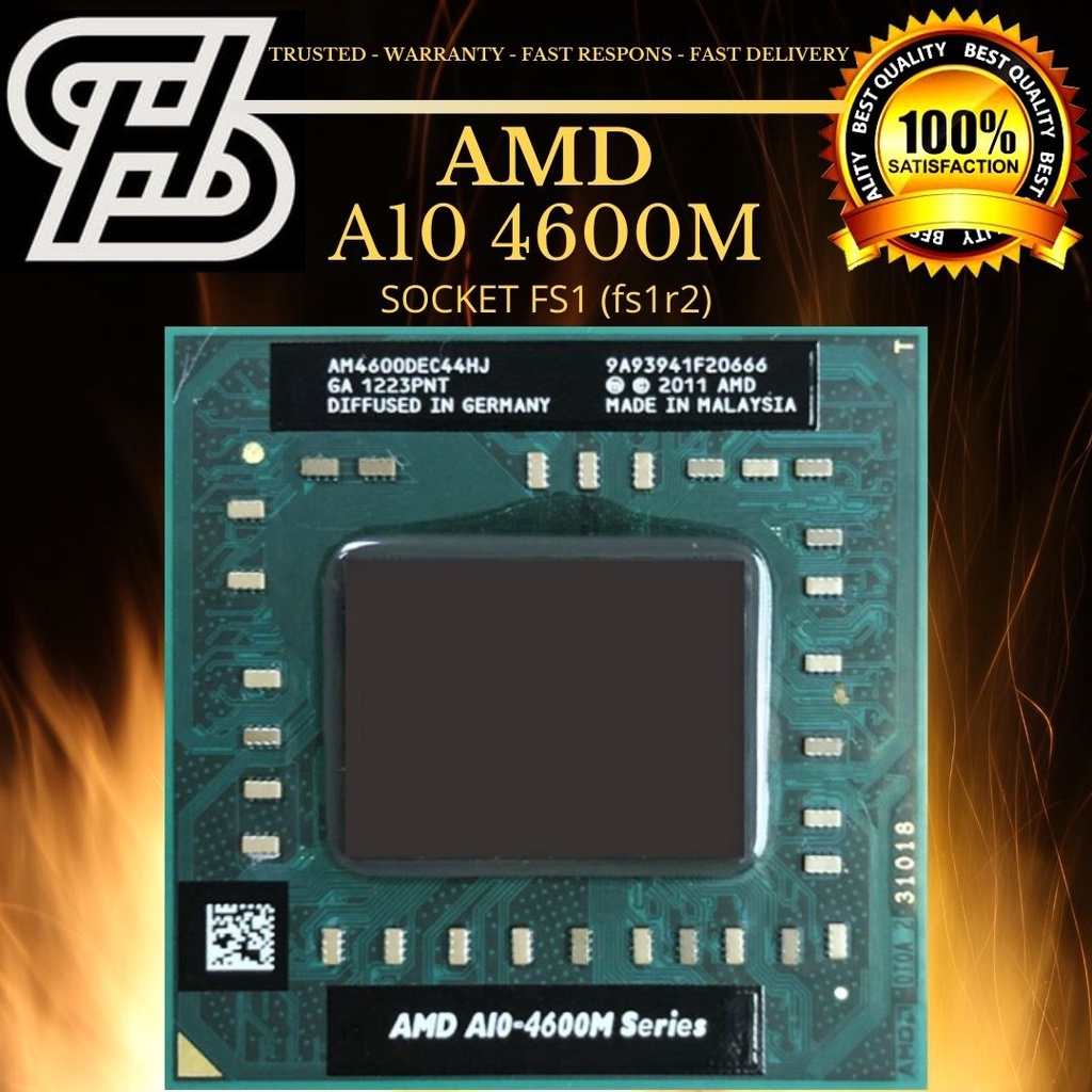 Amd A10 4600M 4 芯 4 螺紋插座 FS1 / FS1r2 保護器速度高達 3.2ghz 最好的質量截面 | 蝦皮購物