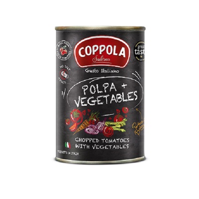 【捲髮阿嬤的柑仔店】＃Coppola柯波拉＃義大利綜合蔬菜切丁蕃茄基底醬(無鹽) 400g/罐