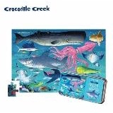 美國Crocodile Creek鐵盒童趣拼圖-鯊魚世界(50片)(20CM*30CM)