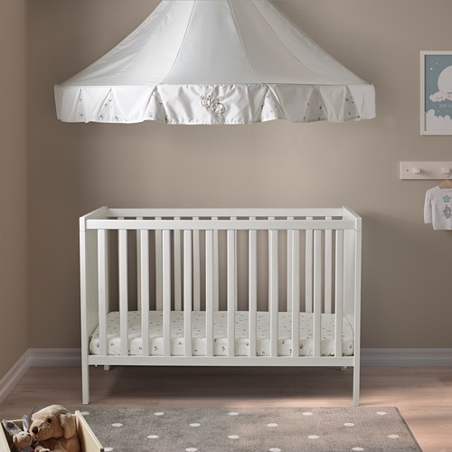 二手 IKEA 嬰兒床，新店自取，可選獨立筒床墊&amp;加拿大 kushies 純棉棉絨嬰兒床床包