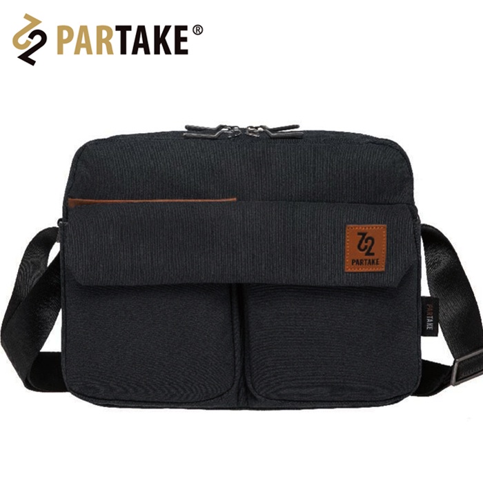 PARTAKE 斜背包 側背包 PT21-E3-62BK A4文件可 黑色 藍色 灰色 丹寧