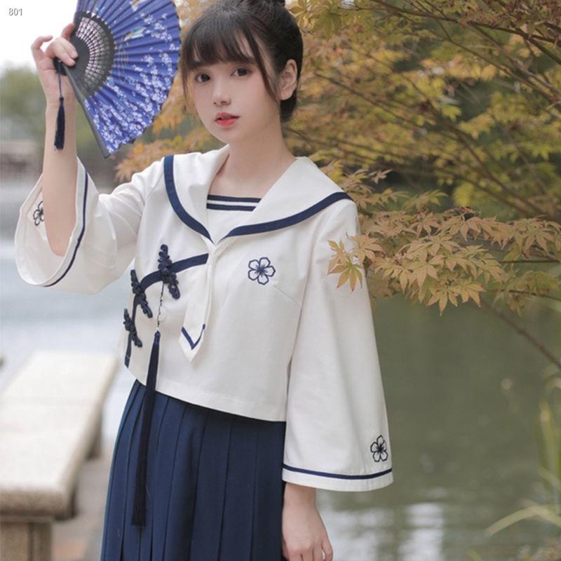 【台灣 出貨】☒∏【玉蟬子】人間四月國風 JK制服 正版原創 改良漢服 仙氣 古風百褶裙 表演出服裝