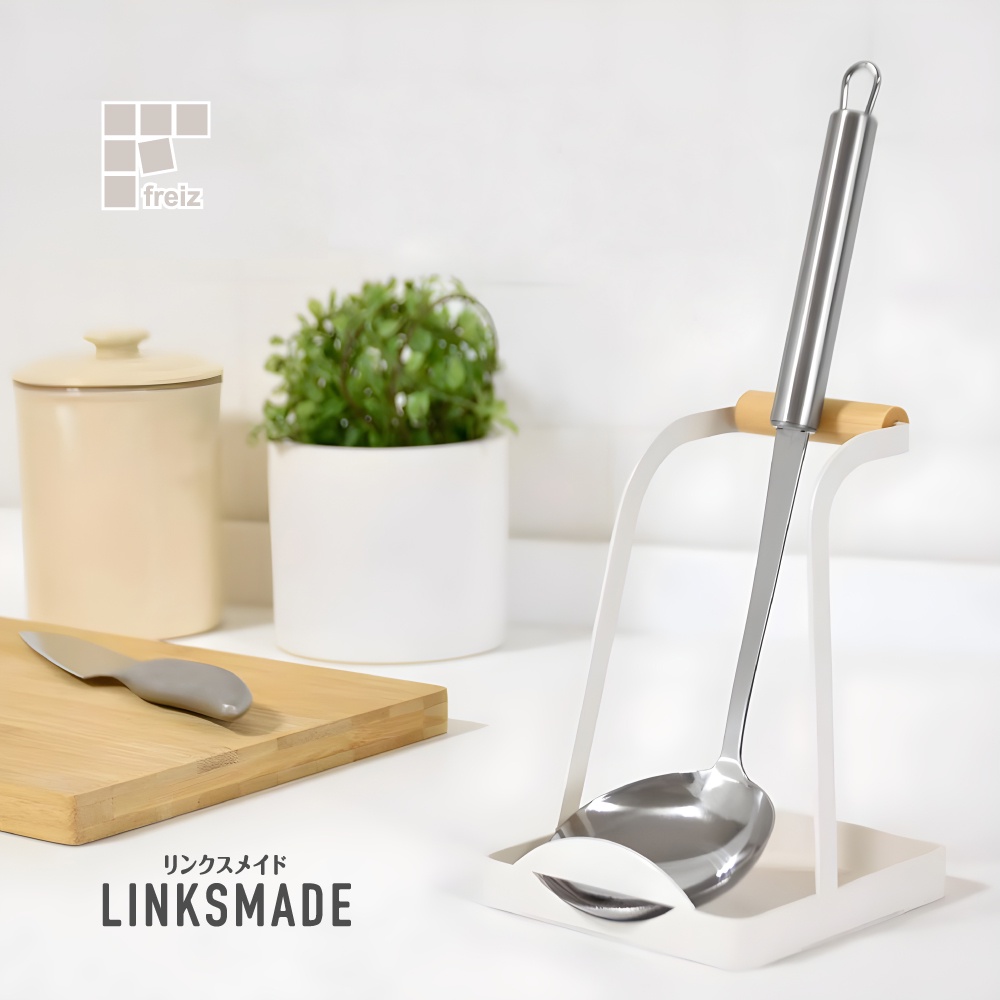【日本和平】Linksmade桌上型湯勺鍋蓋架 RG-0326 白色