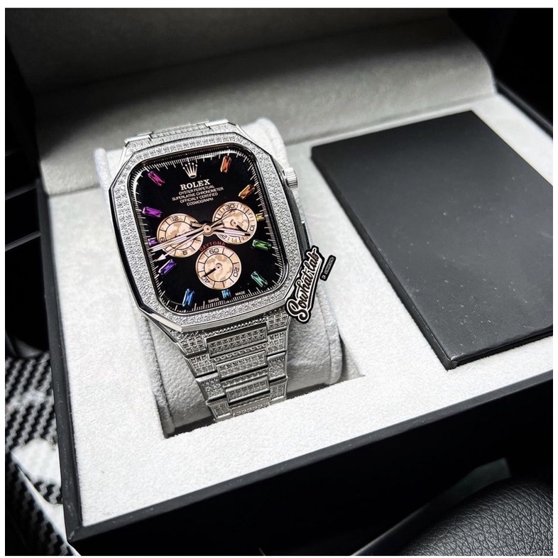 不鏽鋼 金屬錶帶 鑽石 滿鑽 Apple Watch 8錶帶 7代 7 6 5 SE 44mm  45mm錶帶Ap橡樹