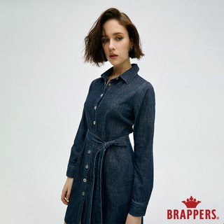 BRAPPERS 女款 Boy friend系列-全棉長袖洋裝-深藍