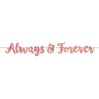 派對城 現貨【英文字串1入-Always&Forever】 歐美派對 造型旗串 婚禮 週年 派對佈置 拍攝道具