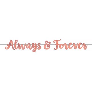 派對城 現貨【英文字串1入-Always&Forever】 歐美派對 造型旗串 婚禮 周年 派對佈置 拍攝道具