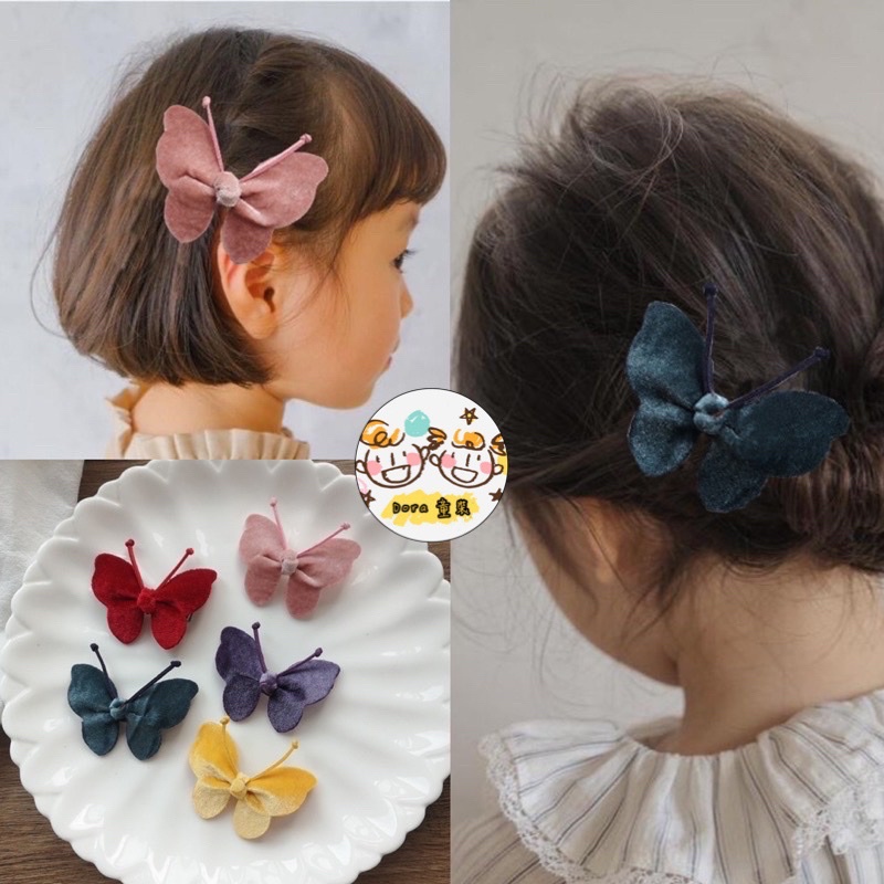 🚀現🚀 Dora朵拉🎁韓國代購 秋冬植絨高品質蝴蝶結髮夾/側邊夾