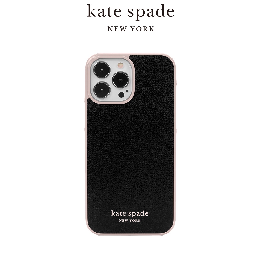 【kate spade】 iPhone 14/Pro 精品手機殼 幻影黑 手機殼/保護殼 (i13雙鏡頭6.1吋通用)