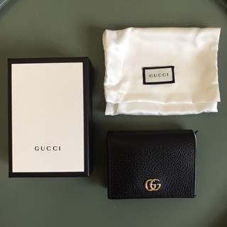 （二手95新）Gucci 短夾 卡包 Leather card case wallet 黑色