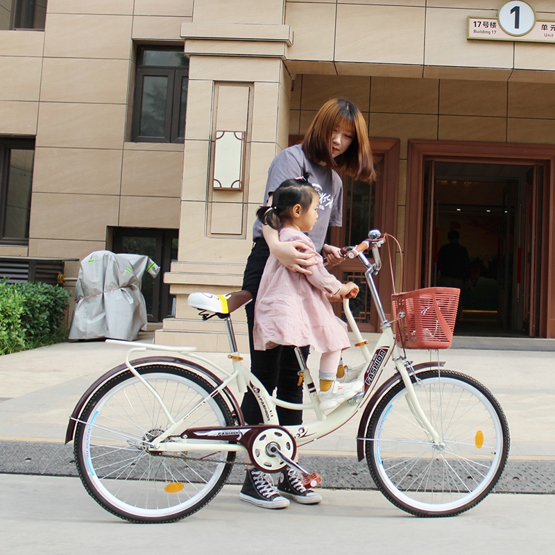 免運 子母自行車 雙人自行車 帶小孩 城市自行車 自行車親子母子單車三人座雙人寶寶可載帶娃接送小孩子護欄成人女