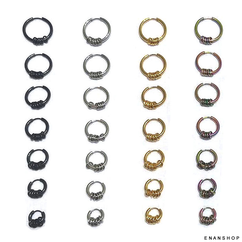 多圈圈鈦鋼耳環 男女可戴 圓圈耳環 抗過敏 不生鏽 惡南宅急店【0492D】