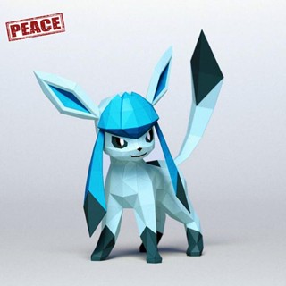 NEW-PEACE 冰伊布 神奇寶貝寵物小精靈創意折紙手工DIY動漫紙質模型裝飾擺件