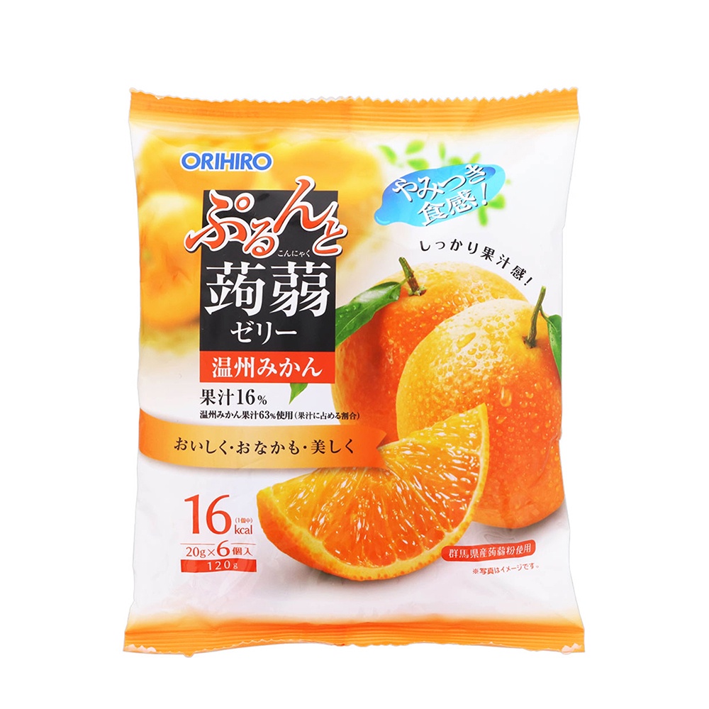ORIHIRO 袋裝蒟蒻果凍-橘子風味 6入【Donki日本唐吉訶德】