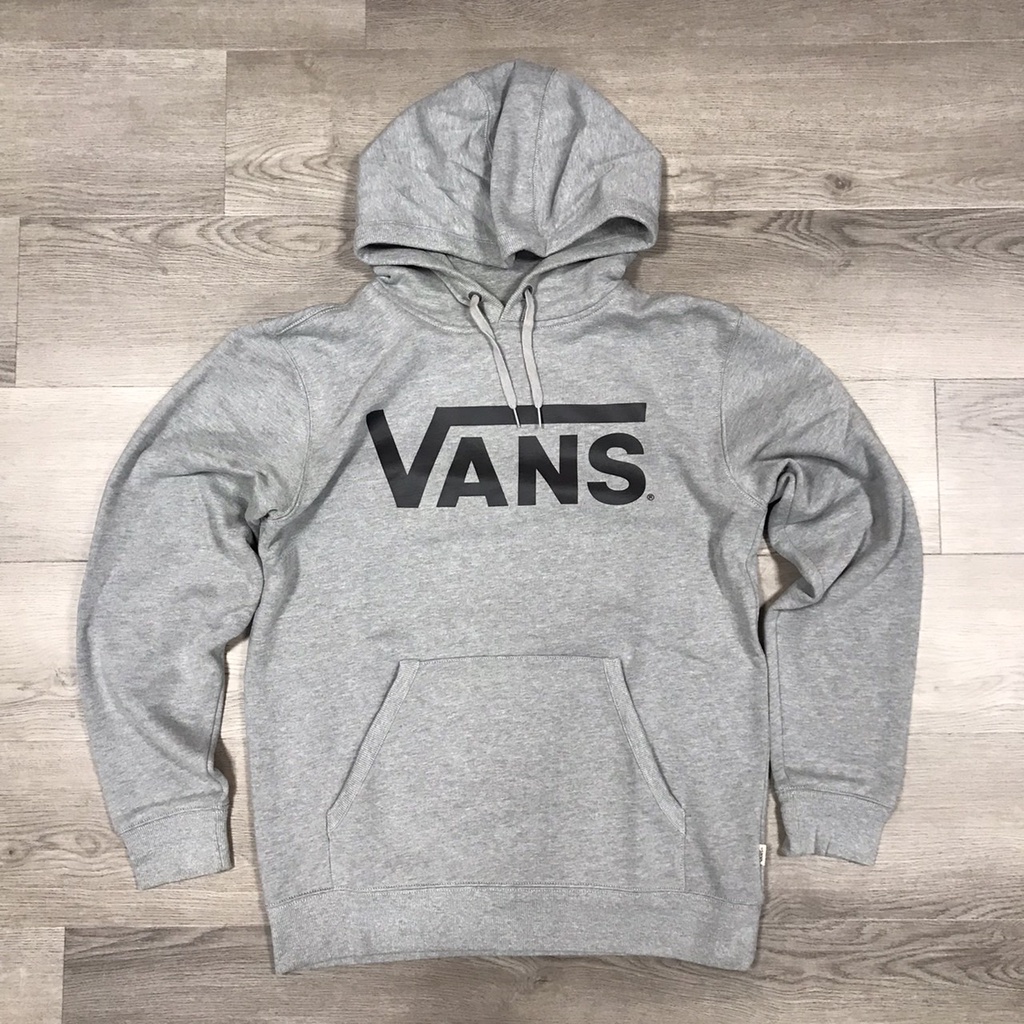 VANS LOGO HOODIE 長袖 帽T 灰 S