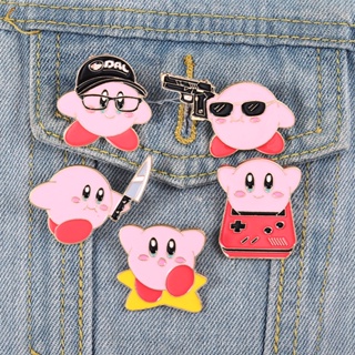 Star Kirby 系列胸針粉紅色可愛勇敢徽章日本卡通別針情侶配件