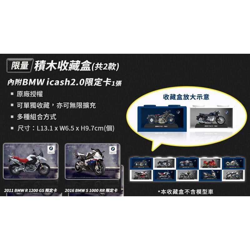 【阿田小舖】 重機模型車 共10款+積木收藏盒(附icash) 7-11 BMW Motorrad重型機車