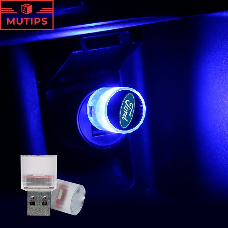 福特汽車內飾迷你 USB 氛圍 LED 燈派對便攜式插頭燈適用於 Focus Escape Ranger mk3 mk2