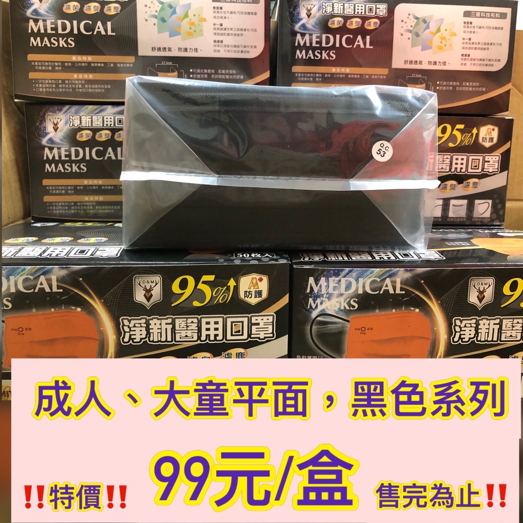 【NINI童鋪】現貨 淨新 黑色 醫療口罩 口罩 醫用口罩 成人口罩 小朋友口罩 平面口罩 兒童口罩 淨新口罩 三層