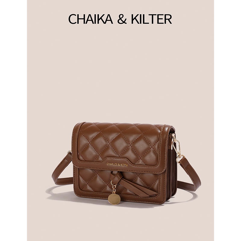 Chaika Kilter 女士對比色高品質 PU 簡約秋冬新款單肩斜小方包 CK1390