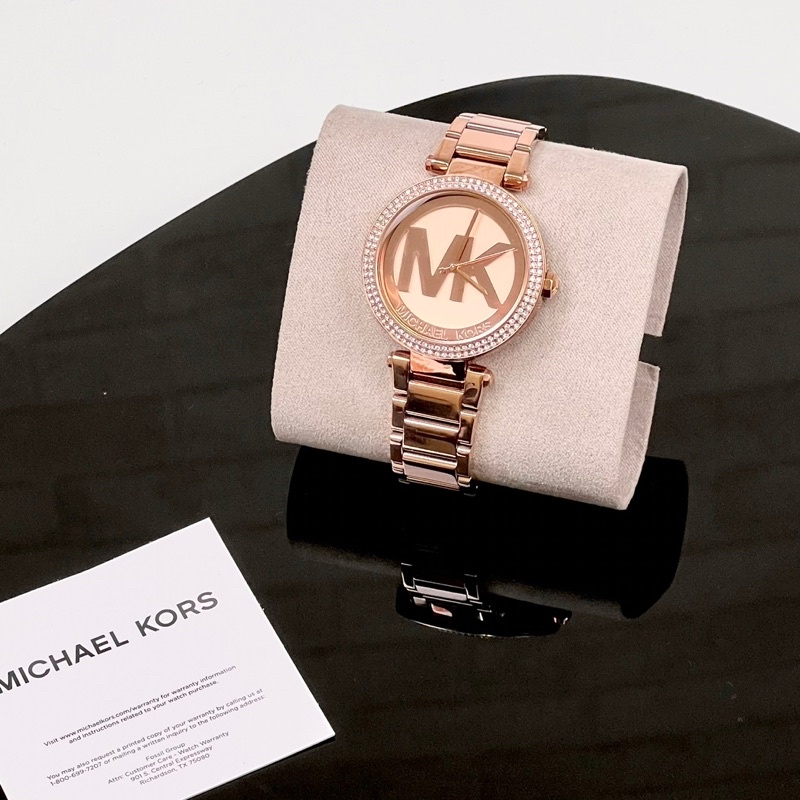 【New START精品服飾-員林】Michael Kors MK5865 鑽框 大字母 玫瑰金 女錶 手錶