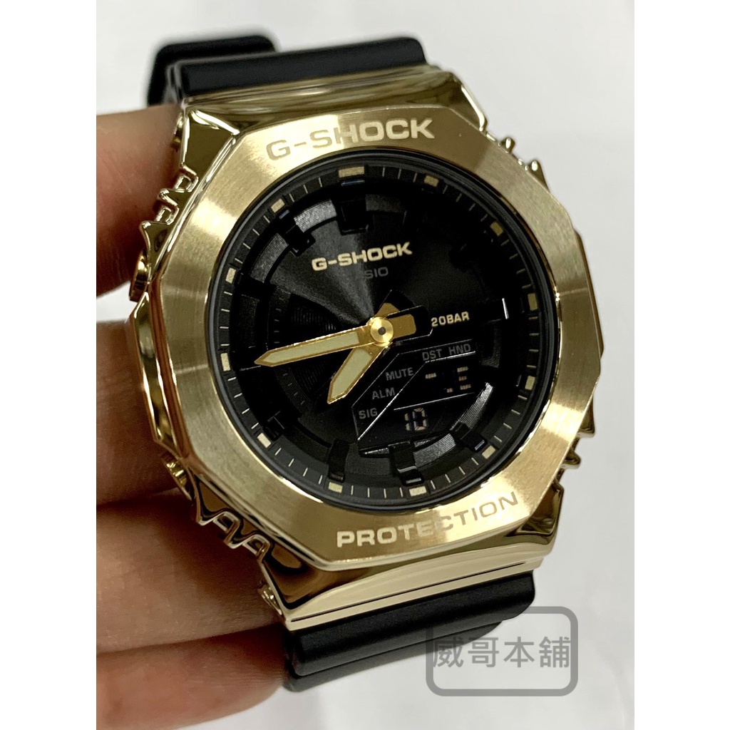 【威哥本舖】Casio台灣原廠公司貨 G-Shock GM-S2100GB-1A 農家橡樹女錶 黑金款 GM-S2100