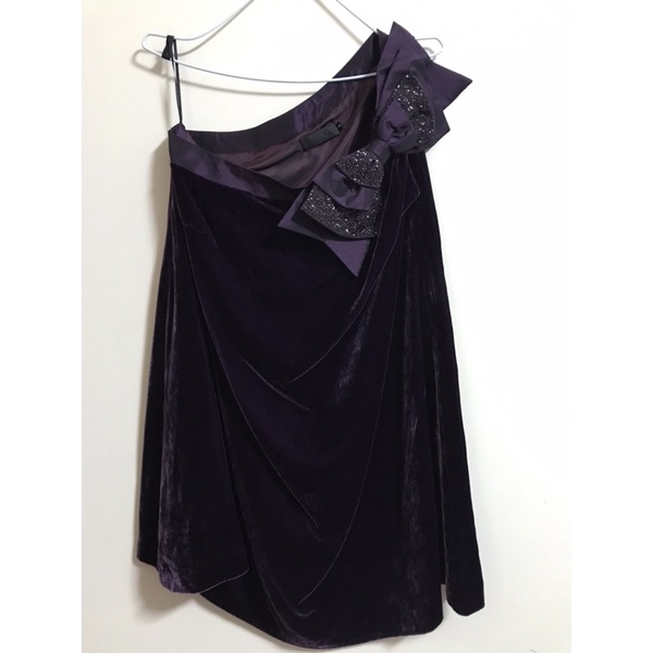 🉐️特價🉐️設計師品牌黃淑琦269紫色絨布洋裝小禮服
