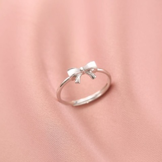 純銀 貝母 蝴蝶結 戒指 女 小眾設計 時尚 個性 高級感 冷淡風 開口 戒子 925純銀戒指 女士首飾