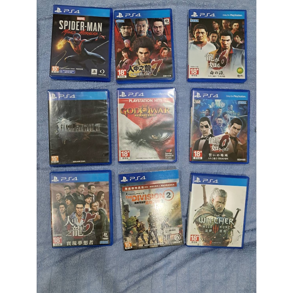 PS4遊戲片 人中之龍0、5、6、7、Spiderman、God war 3、全境封鎖2 華盛頓特區