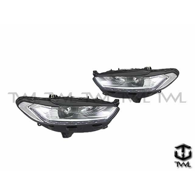 &lt;台灣之光&gt;全新 福特 MONDEO 14 15 16 17年R8 DRL LED雙燈眉魚眼投射黑底大燈組